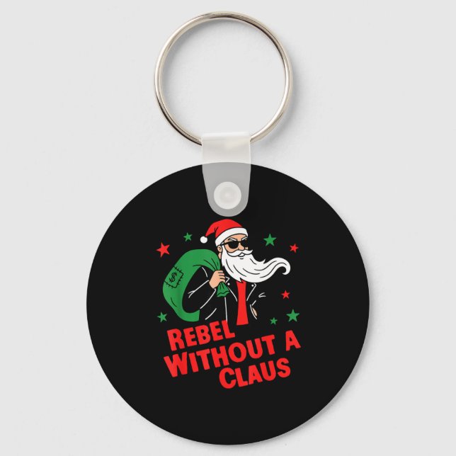 Rebel Without A Claus– Cool Santa Läderjacka C Nyckelring (Framsida)