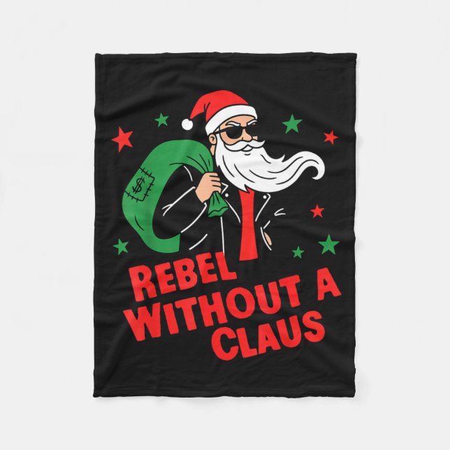 Rebel Without A Claus– Cool Santa Leather Jacket C Fleecefilt (Framsidan)