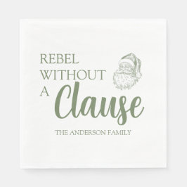 Rebel Without A Clause Christmas Santa Green Pappersservett