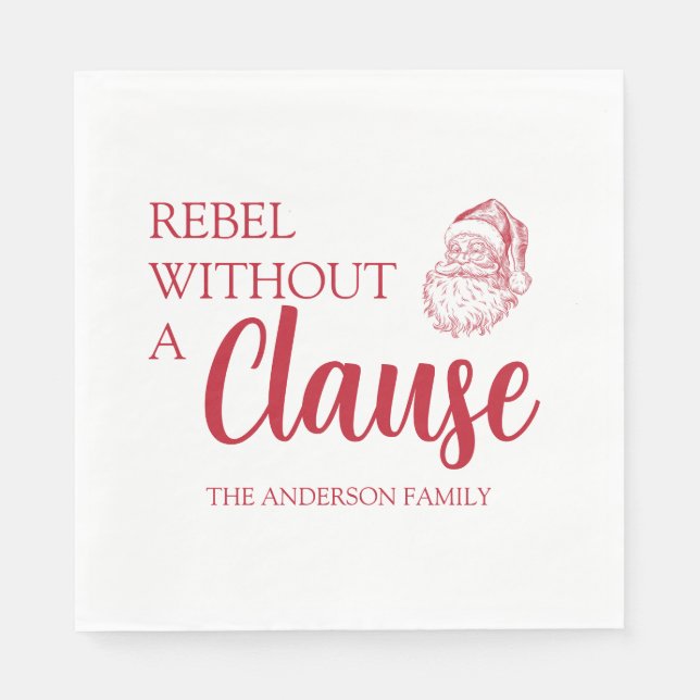 Rebel Without A Clause Christmas Santa Pappersservett (Framsidan)
