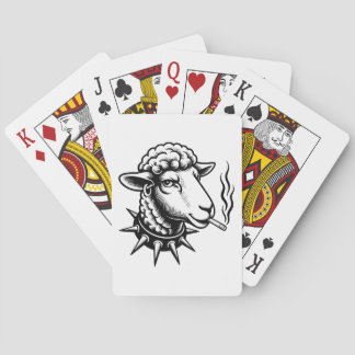 Rebell får – Punk-tatuering stil grafisk Casinokort