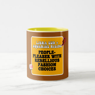 Rebelldiplomat - Libra Sol, Aquarius Stigning Zodi Två-Tonad Mugg
