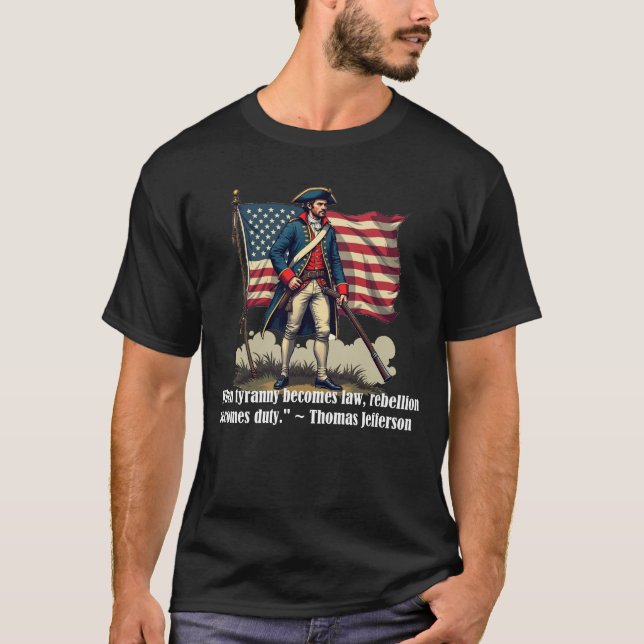 Rebellduty - Patriotic American Soldier T-Shir T Shirt (Framsida)