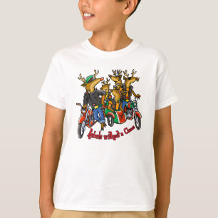 Rebeller utan Claus Reindeer-Tecknaden Helgdag T Shirt