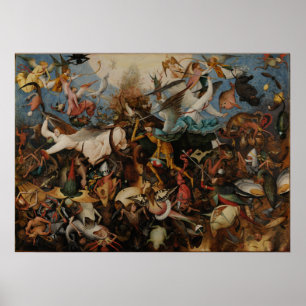 Rebellernas fall i Änglar av Pieter Bruegel Poster