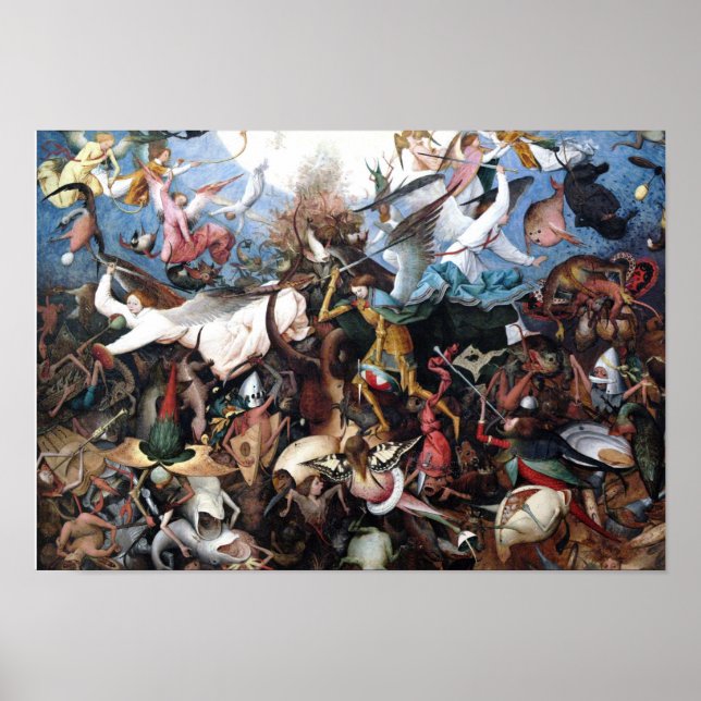 Rebellernas fall i Änglar av Pieter Bruegel Poster (Framsidan)