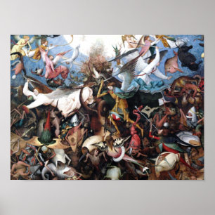 Rebellernas fall i Änglar av Pieter Bruegel Poster