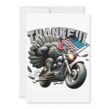 Rebellig Thanksgiving Turkiet Riding a Motorcle