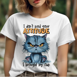 Rebelligt Kattdjur i blått: Jag behöver inte din A T Shirt