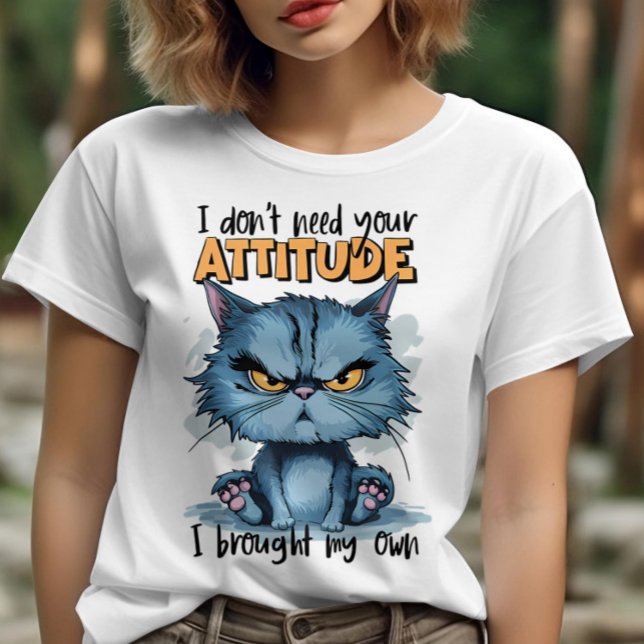 Rebelligt Kattdjur i blått: Jag behöver inte din A T Shirt (Skapare uppladdad)