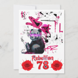 Rebellion 78 Graffiti Panda Bröllopsinbjudan diy Inbjudningar