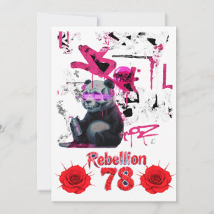 Rebellion 78 Graffiti Panda Bröllopsinbjudan diy Inbjudningar