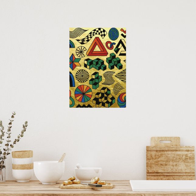 Rebellious Geometries golden Poster (Kök)