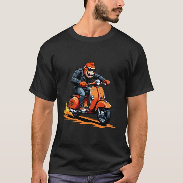 Rebellious Gorilla on Motorcle T-shirt (Framsida)