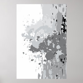 Rebellisk Abstrakt Grå, Vit, Svart Stänkkonst Poster