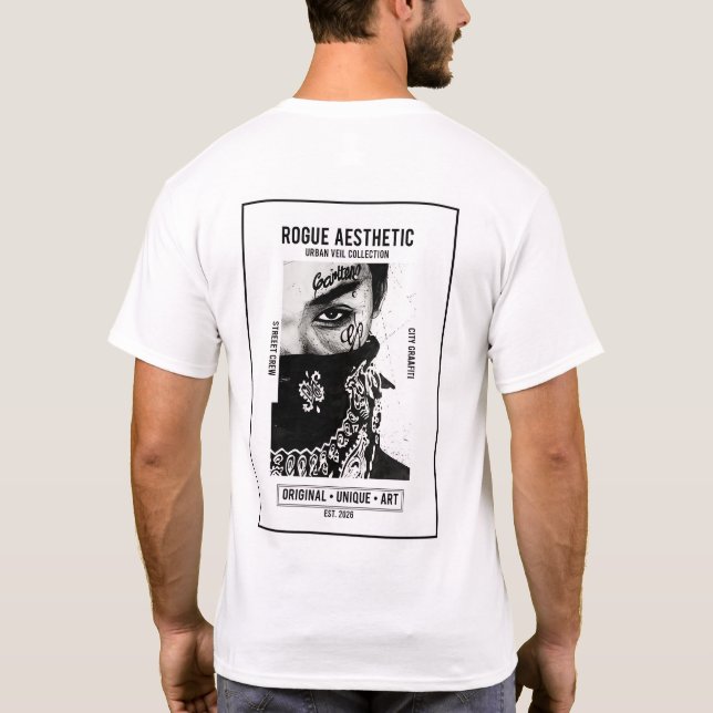 Rebellisk Estetisk Urban Slöja T Shirt (Baksida)