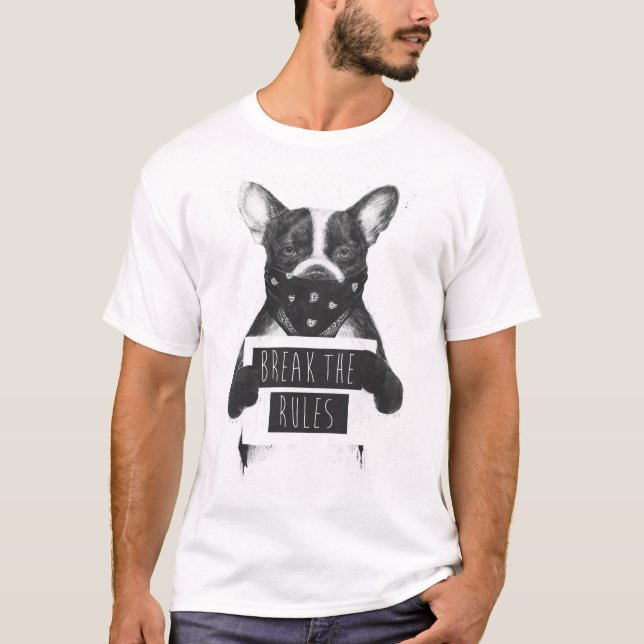 Rebellisk hund t-shirt (Framsida)