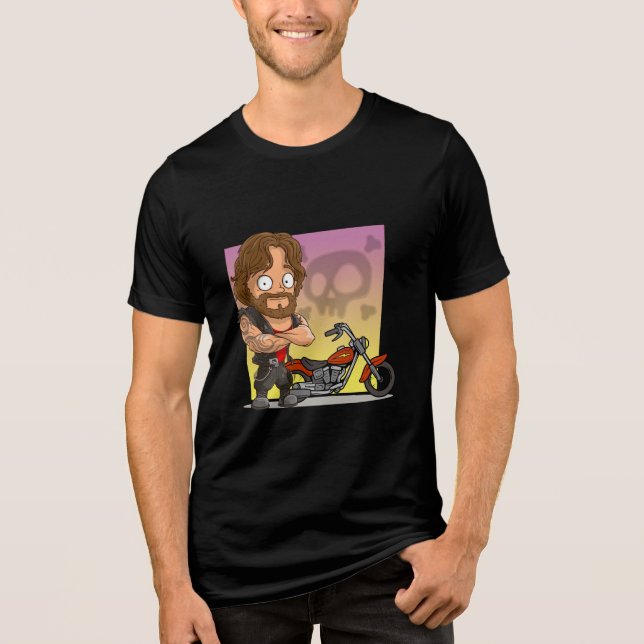 Rebellisk motorcyklist-grafik t shirt (Framsida)