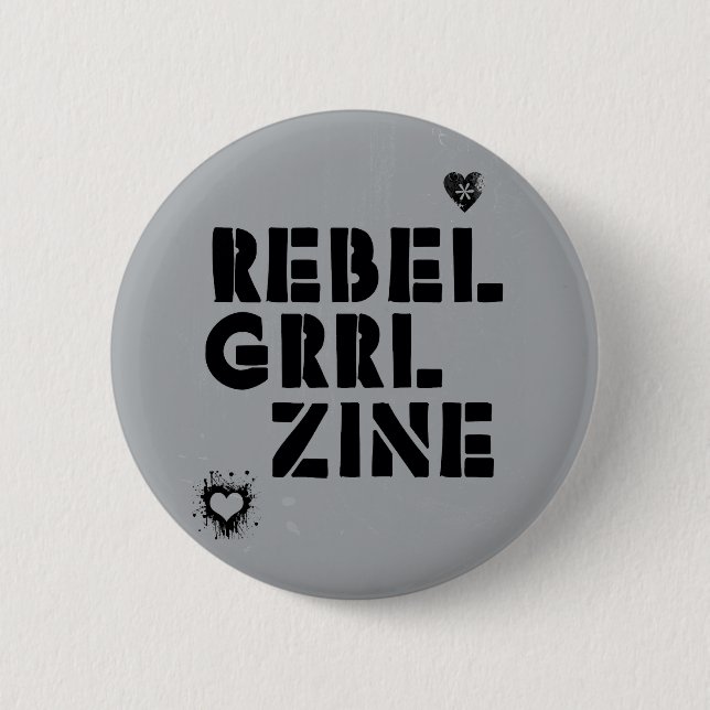 Rebelliska Grrl Zine Knapp (Framsida)