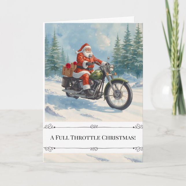 Rebelljul på motorcykel jul helgkort (Framsida)
