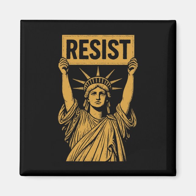 Rebellprotester mot Frihetsgudinnan mot honom Magnet (Framsidan)