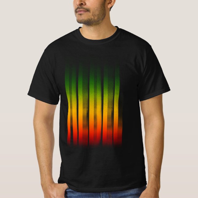 Rebellrött effekttypografi Rasta Reggae T Shirt (Framsida)