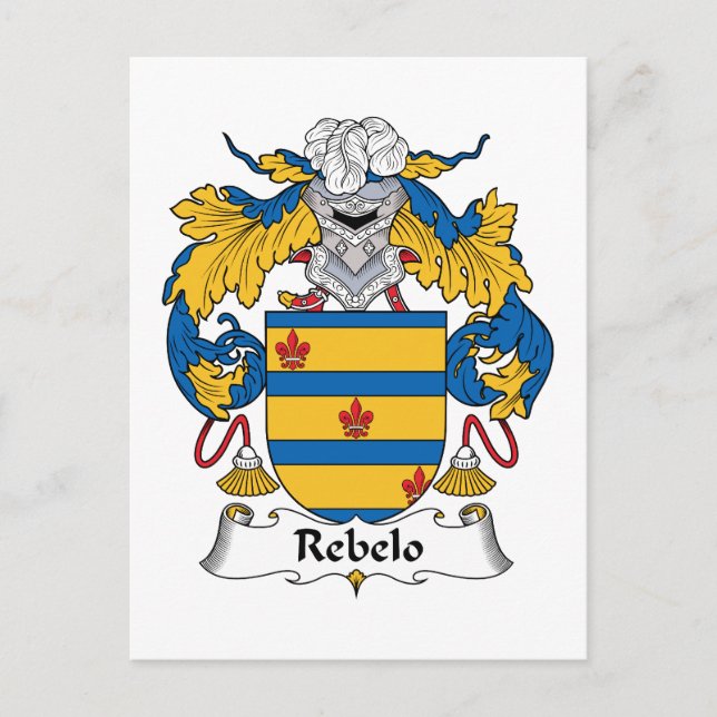 Rebelo Family Crest Vykort (Framsida)