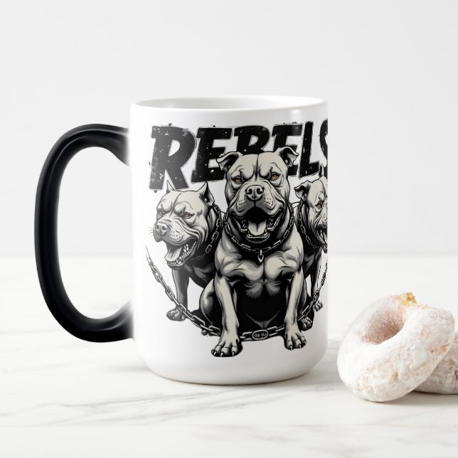 Rebels-Pitt Bull Älskare Magisk Mugg (Med munk)