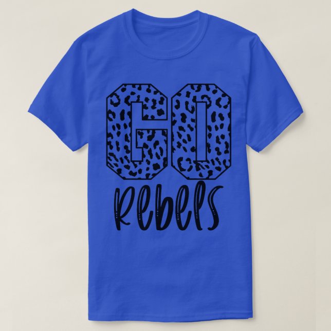 Rebels Team Mascot School Spirit Game Night Leopar T Shirt (Design framsida)