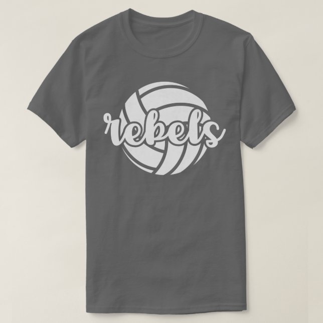 Rebels Volleyball Team Mascot School Spirit Game N T Shirt (Design framsida)