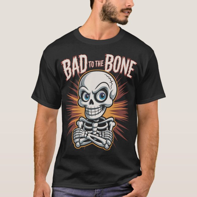 Rebelse skelet met tekst t shirt (Framsida)