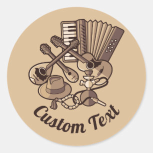 Rebetiko Icons Sticker Runt Klistermärke