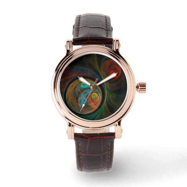 Rebirkelånga blå Abstrakt Art Armbandsur (Framsida)