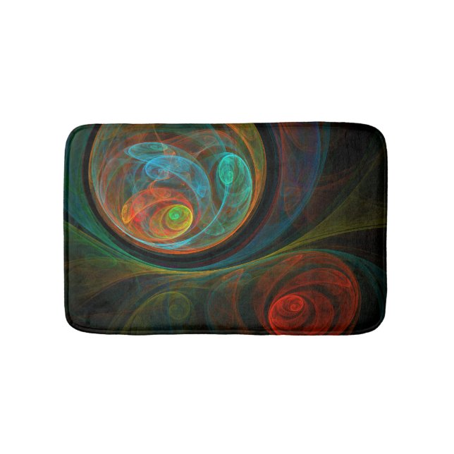 Rebirkelånga blå Abstrakt Art Badrumsmatta (Framsidan)