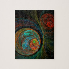 Rebirkelånga blå Abstrakt Art Pussel