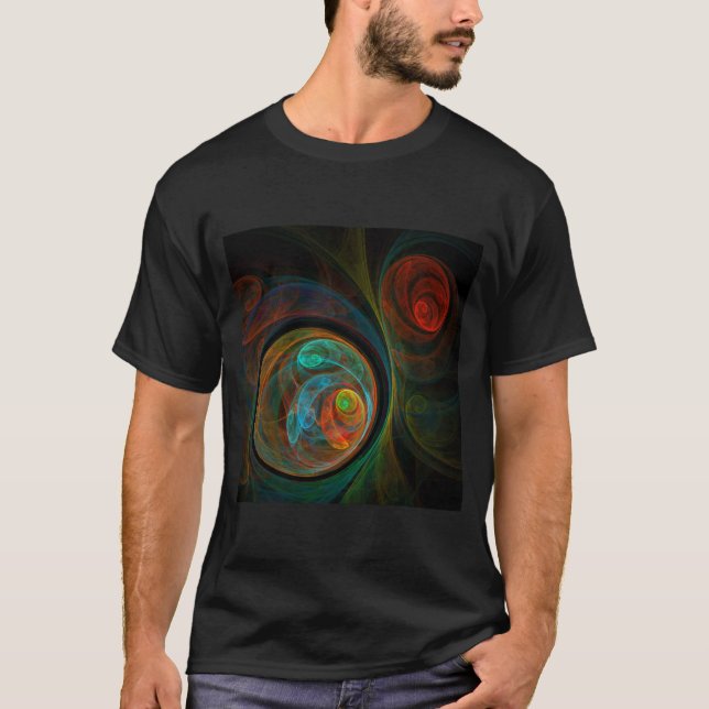 Rebirkelånga blå Abstrakt Art Tee (Framsida)