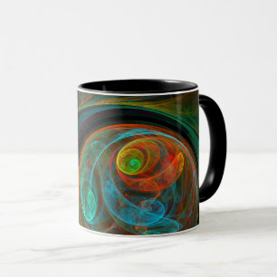 Rebirkelblått Abstrakt Kaffe Mugg