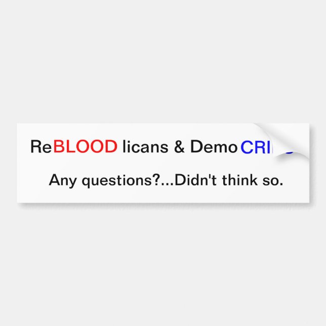 ReBLOODlicans & DemoCRIPS Bildekal (Framsidan)