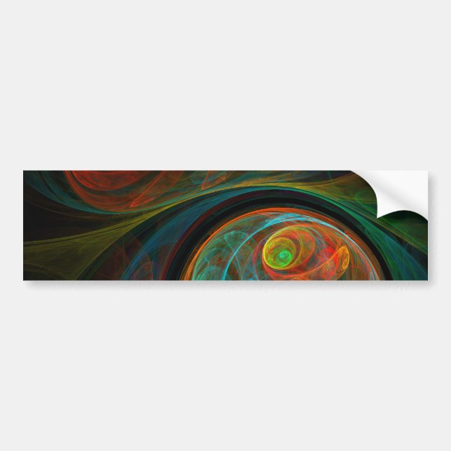 Reborn Blue Abstrakt Art Bumper Sticker Bildekal (Framsidan)