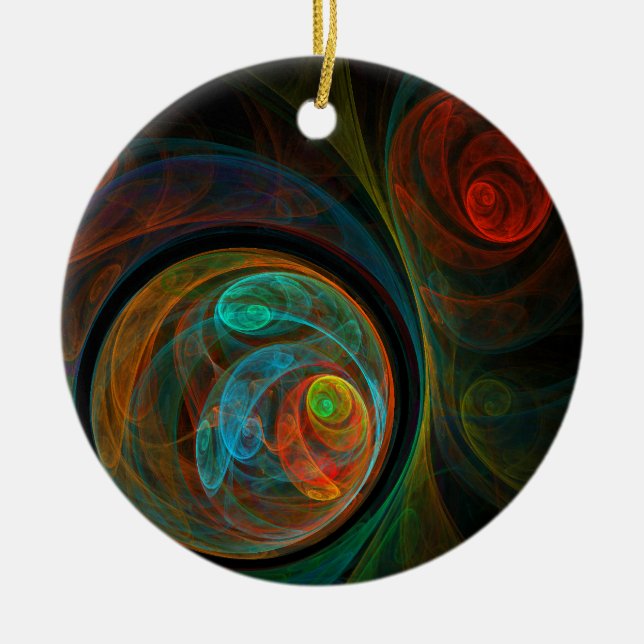 Reborn Blue Abstrakt Art Circle Ornament (Framsidan)