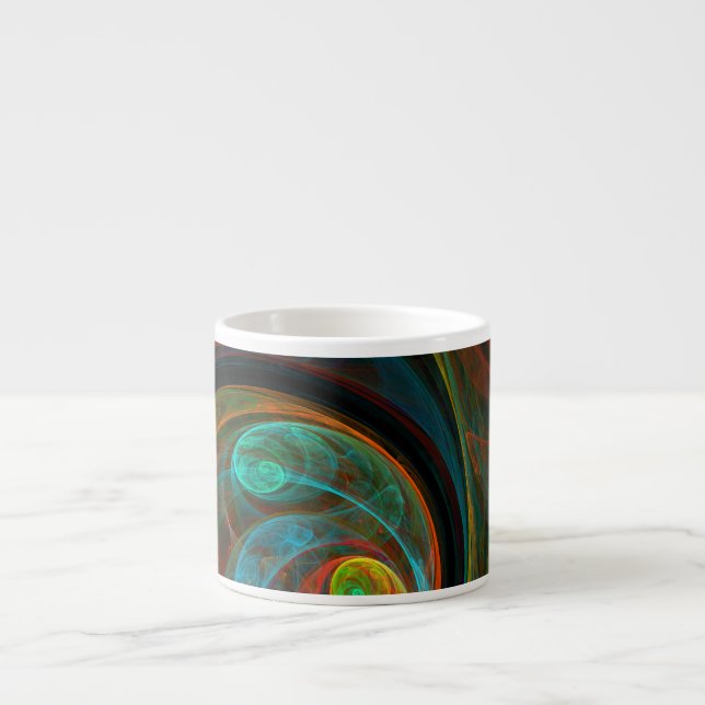 Reborn Blue Abstrakt Art Espresso Mugg Espressomugg (Framsidan)