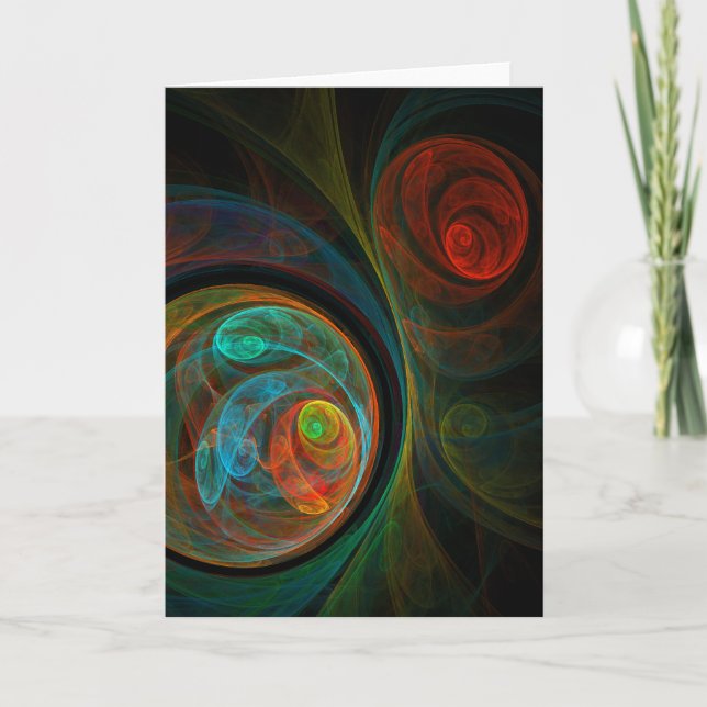 Reborn Blue Abstrakt Art Greeting Card Kort (Framsida)