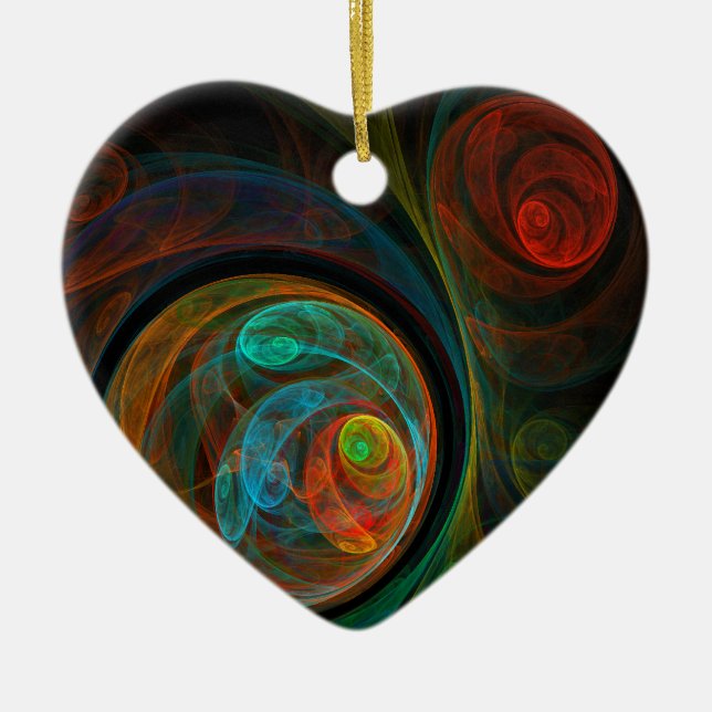 Reborn Blue Abstrakt Art Heart Ornament (Framsidan)