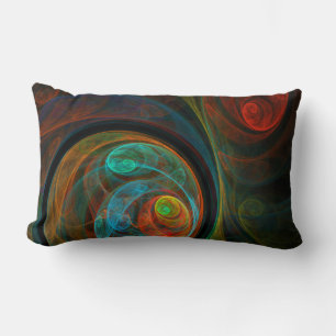 Reborn Blue Abstrakt Art Lumbar Pillow Lumbarkudde