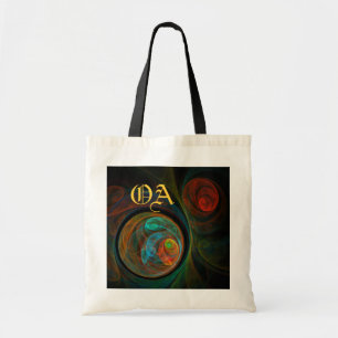 Reborn Blue Abstrakt Art Monogram Bag Tygkasse