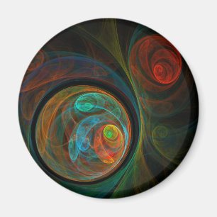 Reborn Blue Abstrakt Art Round Magnet