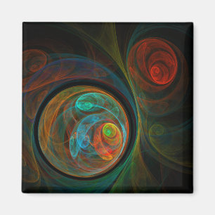 Reborn Blue Abstrakt Art Square Magnet