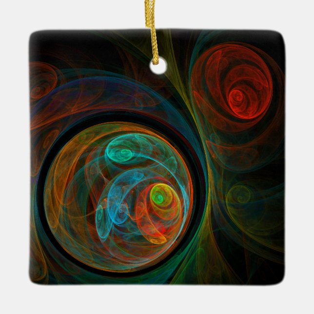 Reborn Blue Abstrakt Art Square Ornament (Framsida)