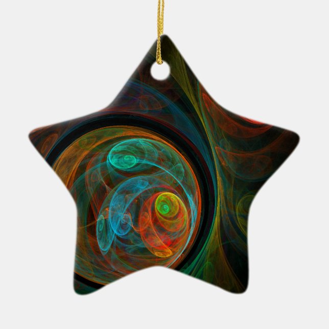 Reborn Blue Abstrakt Art Star Ornament (Framsidan)