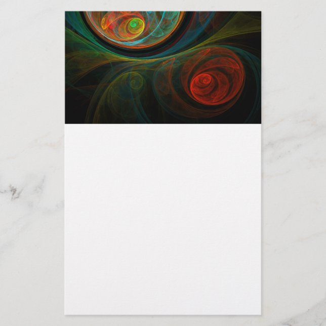 Reborn Blue Abstrakt Art Stationery Brevpapper (Framsida)